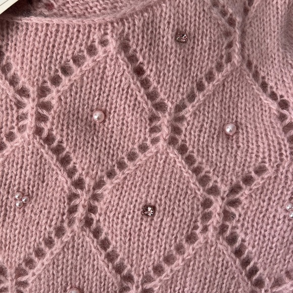 Sezane FEDERICA JUMPER Mohair Knit Long Sleeve Crew Neck Embellished Size S NWT - Picture 12 of 12